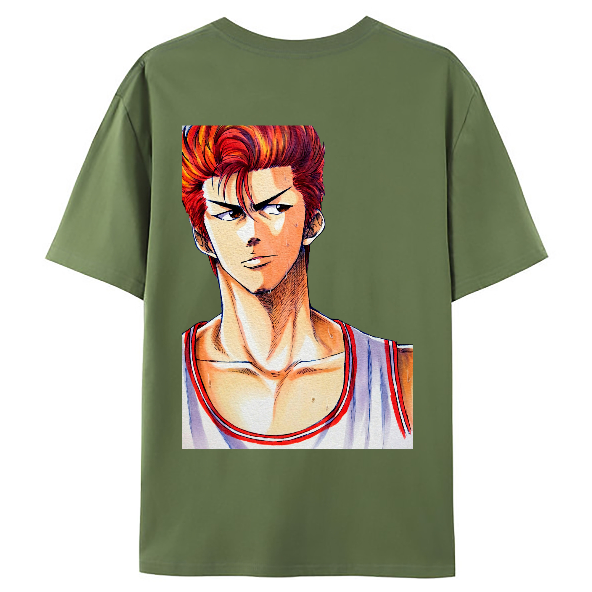（画像用） SLAM DUNK／スラムダンク 綿100％ メンズ半袖Tシャツ（バックプリント） 通気性